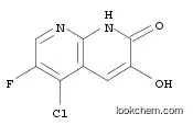 Molecular Structure of 1159706-42-9 (1,8-Naphthyridin-2(1H)-one, 5-chloro-6-fluoro-3-hydroxy-)